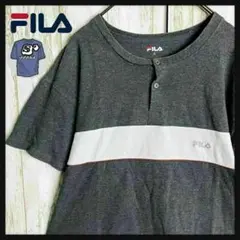 【定番デザイン】フィラ☆ワンポイントロゴポロシャツ 人気Lサイズ バイカラー