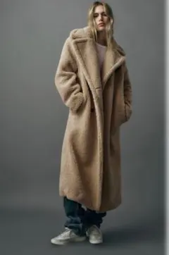 ほぼ新品 ZARA エクストラロングフェイクボアコート サイズM