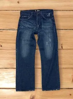 新品 日本製 S.I.M. ダメージデニム 34インチ LEVIS 505ベース