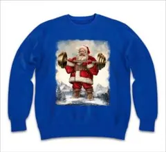 雪山パワーリフティングサンタクロースクリスマススウェット