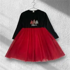 ⁠SHEIN キッズ 120 130 ワンピース 長袖 クリスマス チュール⁠