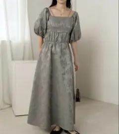 結婚式 オケージョン ドレス グレー