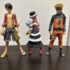 ワンピース ナルト フィギュア 3体セット ペローナ、ナルト、ルフィ