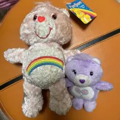 ケアベアぬいぐるみ、指人形2点SET売り