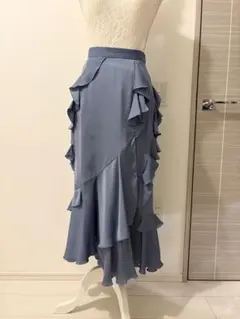 フレイアイディー FRAY I.D フリルアシメスカート ブルー