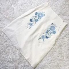 美品✨レッセパッセ 花柄刺繍 ミニスカート アイボリー S 華やか ビジュー