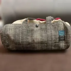 Porter×アトモス2ウェイ 千鳥子 チェックボストンバッグ グレー