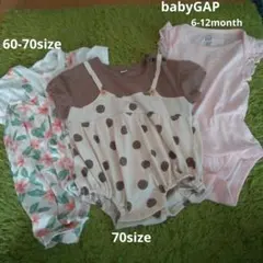 GAPロンパースセット 70cm 花柄 水玉