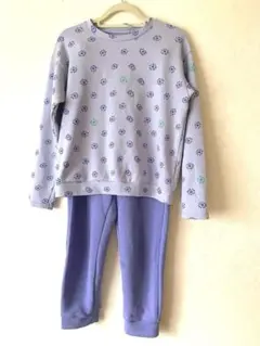 UNIQLO KIDS エアリズム パジャマ 140 長袖 花柄 青紫　女の子