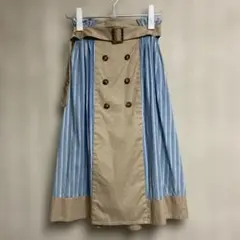 is Sco フレアスカート ストライプ柄 ベルト付き Mのサムネイル