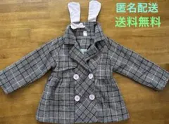 チェック柄 ダブルブレスト ジャケット ピンクボタン ベビー服