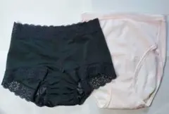 サニタリーショーツ　２枚　黒　ピンク　L