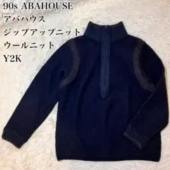 ☆希少☆ 90s ABAHOUSE ジップアップニット セーター Y2K 肉厚