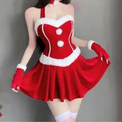 ​新品未使用 超可愛いセクシーサンタクロースコスプレ ミニワンピース＆小物セット
