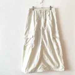 ☆【ジーユー】テックカーゴロングスカート 裾ドロスト ウエストゴム XL