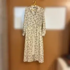 花柄長袖ロングワンピース M