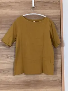 ユニクロ　リブボートネックT