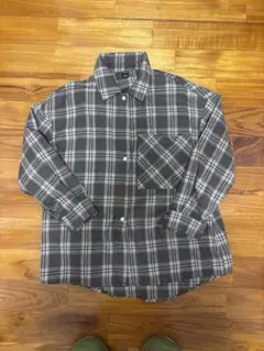 SHEIN ブラウン系チェック 長袖シャツ XS