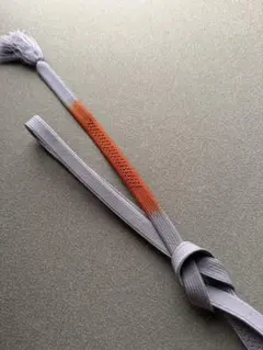 帯締め　平組　紫にオレンジ