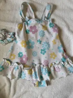 花柄フリルワンピース水着 100-110