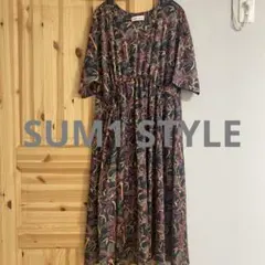SUM1 STYLE スミスタイル　ワンピース　総柄　ネイビー　美品
