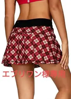 海外製QUEENNIEKE♡赤のチェックが映えるプリーツスコート❦