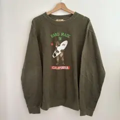 LOST ロスト サーフボード ベアプリント スウェット オリーブ カーキ 古着