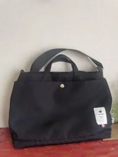 le coq sportif 黒 ショルダーバッグ トート　2ウェイ　軽量布