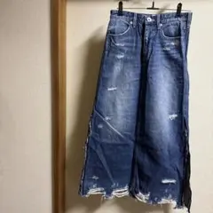 ダメージ加工ダークブルーデニムスカートＧＹＤＡ