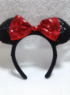 東京ディズニーリゾート ミニーマウス 耳カチューシャ スパンコール