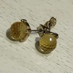 クリア ピアス ゴールド系 イエロー系