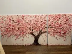 桜の木 立体アートパネル 3枚セット