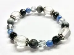 天然石パワーストーン ブレス　ナゲット　カイヤナイト　イーグルアイ　B2564