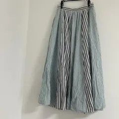 AMERICAN HOLIC ストライプ 切替 フレアスカート M ロング