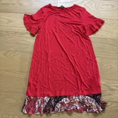 【Desigual】デシグアル 裾切替 チュニック 赤 XSのサムネイル