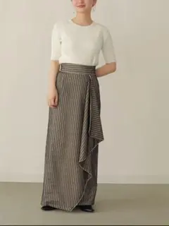 louren stripe lace wrap pencil