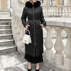 dia系 キルティング ダウン ロングコート【平成ギャル】美品 黒 アウター