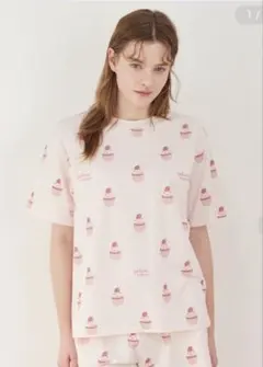 ジェラートピケ カップケーキ柄Tシャツ