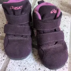 asics 紫色 スニーカー ベルクロ　14.5