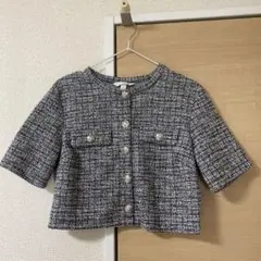 H&M ツイード　半袖ジャケット　サイズS
