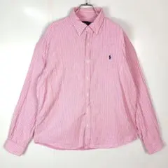 ラルフローレンRalphLauren長袖ボタンダウンシャツロゴ刺繍ストライプ