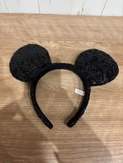 即日発送 東京ディズニーリゾート ミッキーマウス耳カチューシャ スパンコール黒