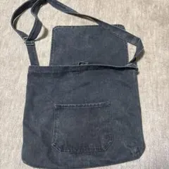 ブラックデニムショルダーバッグ