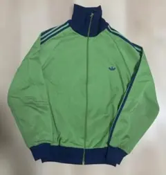 超希少70s 80s アディダス デサント ジャージ 4号黄緑 ネイビー 古着のサムネイル