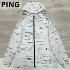 ピン★ロゴ総柄★薄手ストレッチ★メッシュ加工★ダブルジップ【メンズ サイズM】