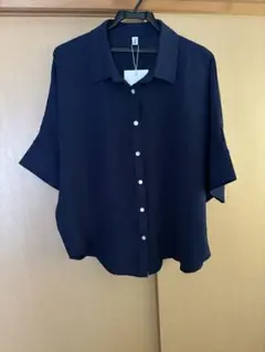 新品未使用　七分袖　シャツ　ネイビー　紺色
