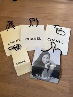 CHANEL ショップ袋 5点セット　シミありテープあり　昭和　ジャンク