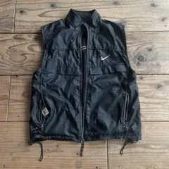 90s NIKE ナイロンリバーシブル ベスト ブラック XXXL