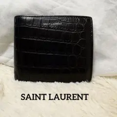 SAINT LAURENT サンローラン キャビアスキン マネークリップ 黒 - メルカリ