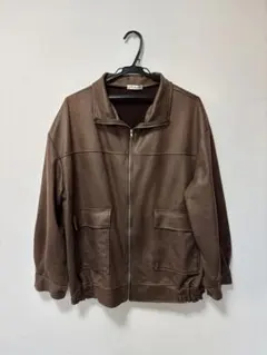 ブラウンレザージャケット ジップアップ